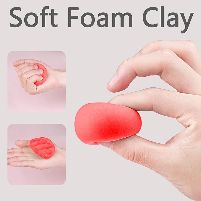 Cutedeer Red Air Dry Clay, 1.1lb Foam Modeling Clay, Soft Squishy Molding for Kids Adults, Arts & Crafts Project Slime Supplies(1.1lb - 1 Pack, Red)