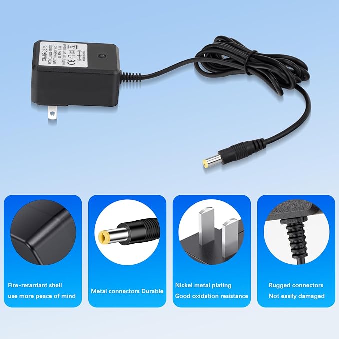 6V Charger for Kids Ride On Car Toys, 6 Volt Battery Charger for Flybar Bumper car/Wrangler SUV Kid Trax Dynacraft Toy Car Jeep ATV Quad (6v Battery Charger)