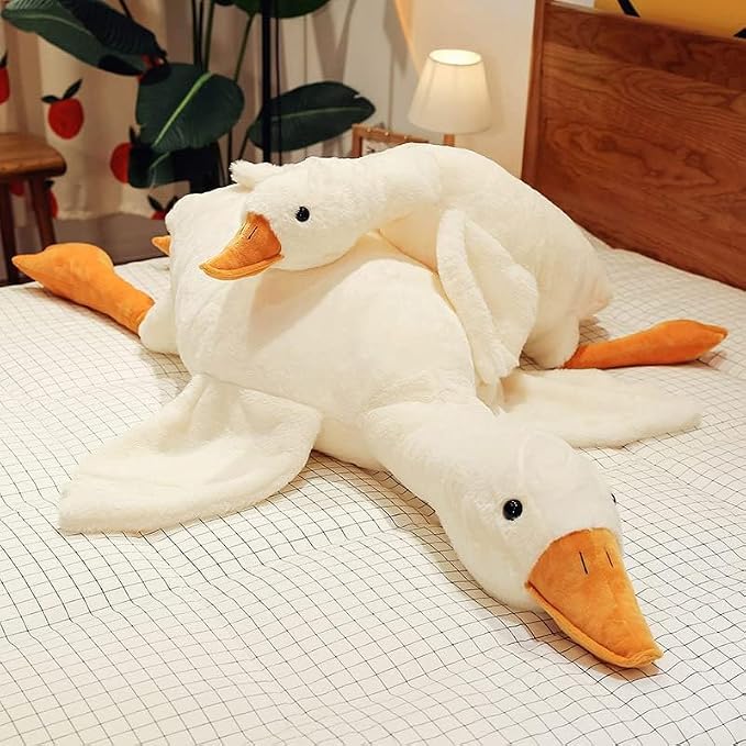 CottonStar Goose Stuffed Animal 35.5 Inch Plush Toy, 2.8 lbs Cute Duck Stuffed Animal, Goose Plush Soft Pillow Toys, Gift for Anxiety Kids and Friends, White