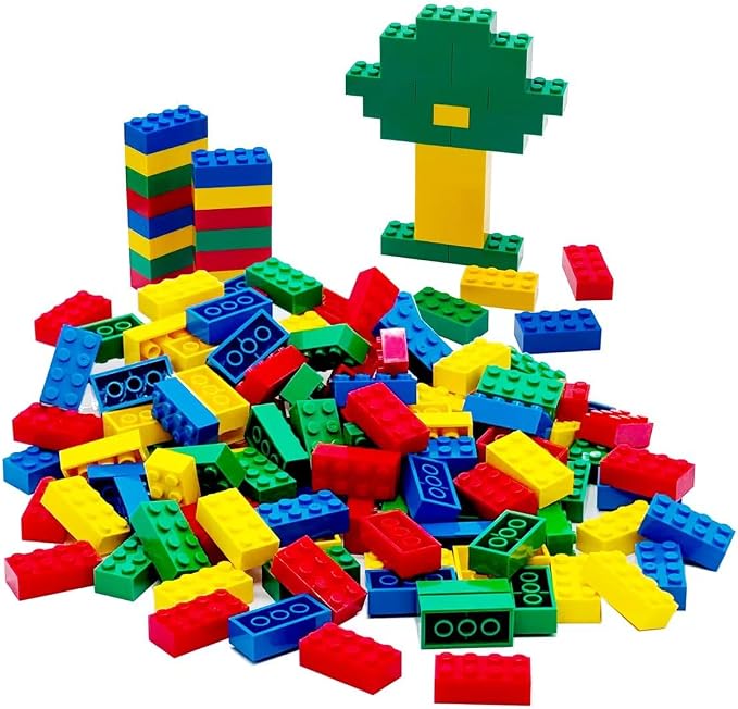 Taken All 120Pieces Classic Building Bricks Blocks Toy Set 2x4 MOC Building Basic Bricks Parts and Pieces Compatible with Major Brands Construction Toys for Kids 6 yr+ (Red, Yellow, Blue, Green)