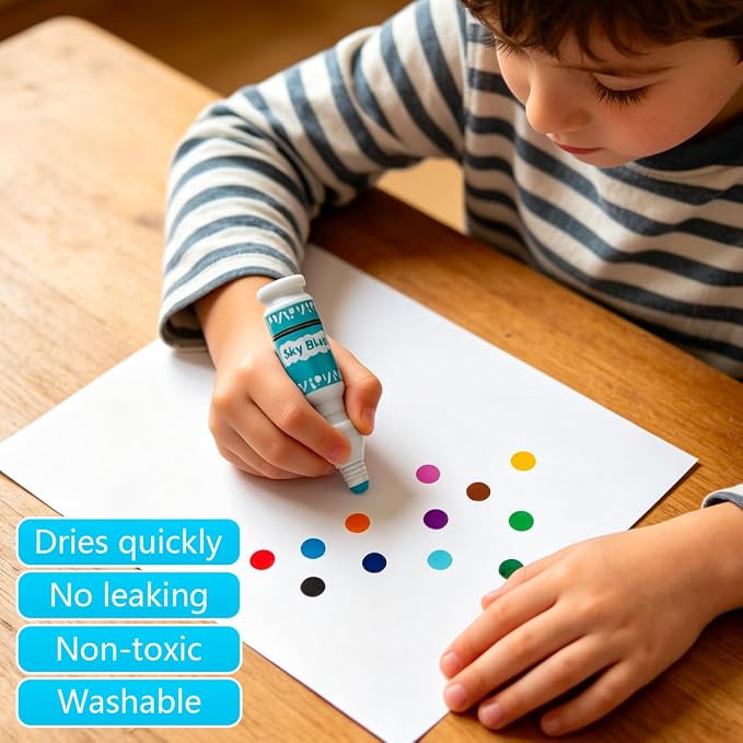 DOSEWART 65ML Dot Markers for Kids 12-Color Bingo Daubers Washable Bingo Markers for Kids Drawing Coloring Arts and Crafts Supplies Dot Paint Marker Set