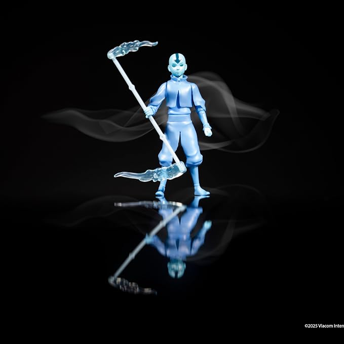 Jazwares Avatar: The Last Airbender Avatar Aang (Book One) - 4.5-Inch Scale Figure with Staff, Air Effects, and Battle Actions