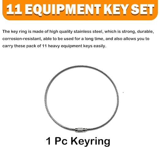 11 Heavy Equipment Master Keys Construct Machine Keys for Cat 5P8500 JCB 14607JD Hyster 166 Komatsu 787 ForkliftsToyota Bobcat JLG