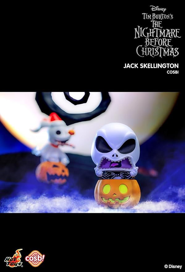 YuMe The Nightmare Before Christmas Blind Box Collectibles, 8 Pack Set | Cosbi Collection Series 2 Figures | Official Tim Burton Disney Merchandise | Surprise Toy Gifts for Kids & Adults