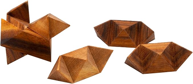 BSIRI Adults Games Gifts Wooden Star Cube Puzzle Game Brain Teasers of the Logic Game Adults Seniors and Teen to Challenge Puzzles for Fun Entertaining Things and Fun Tools of Parents