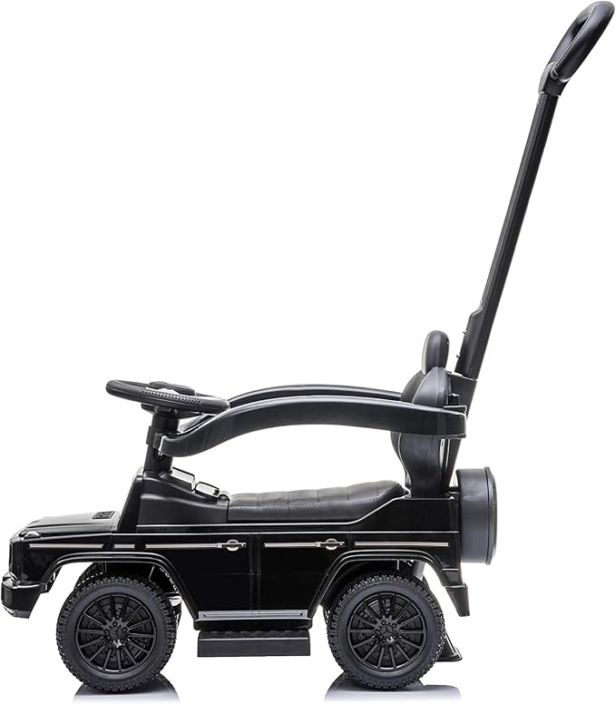 Best Ride On Cars 3 In 1 Mercedes G-Wagon Push Car for Toddlers 1 to 3 Years Old, Kids Outdoor Stroller with Music, Horn Sounds, and Handle, Realistic Driving Experience, Black