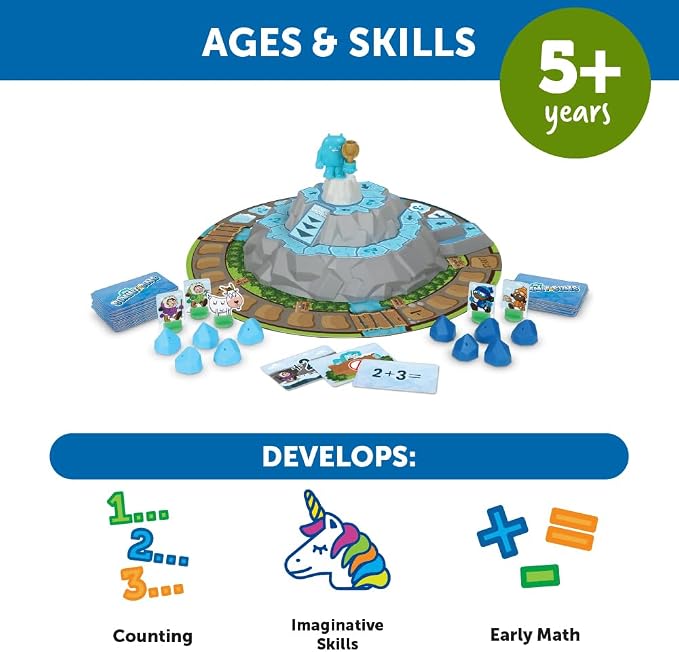 Learning Resources Summit Sums - Math Manipulatives, Montessori Board Games, Addition and Subtraction, Counting literacy Toys, STEM for Kids, Critical Thinking, Gits for Boys and Girls
