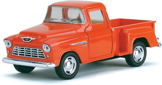 KiNSMART 1955 Chevrolet Stepside Pickup Truck 5 Inch 1:32 Scale Die Cast Metal Little Truck (Orange)