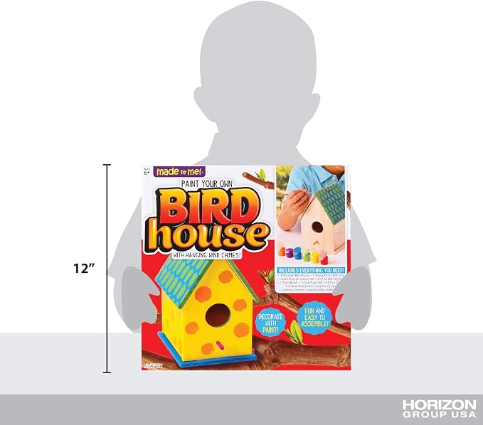 Made By Me Build & Paint Your Own Wooden Toys, DIY Wood Craft Kit, Easy to Assemble, Birdhouse