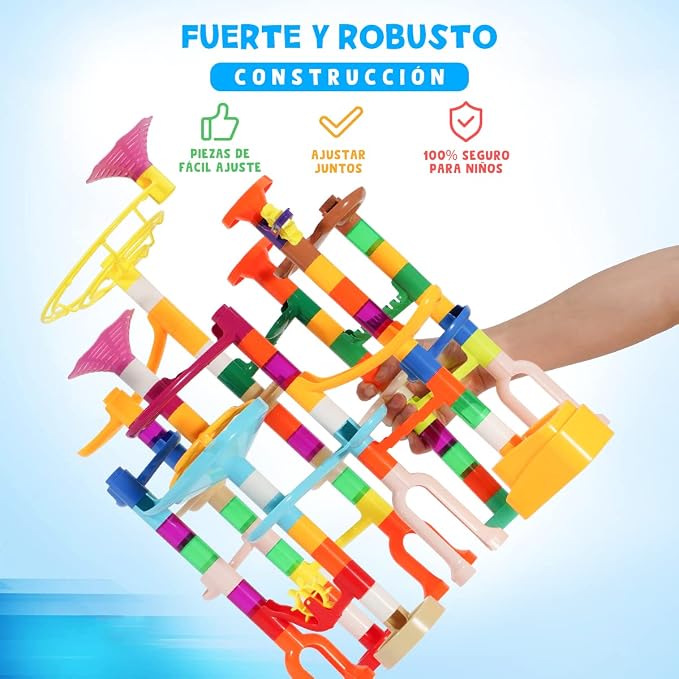 ifollower 166 pcs Marble Run Kit, Upgraded Marbles Kit for Kids STEM Toys with Glow Marbles, Beginner Marble Race Track Set with Colorful Birthday for Kids Boys Girls