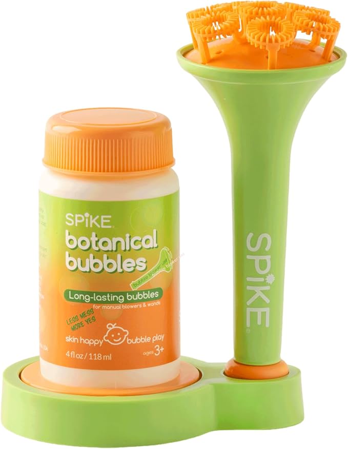 Innobaby Spike Long Lasting Outdoor Botanical Bubbles w/EZ Blow Wand &Tray