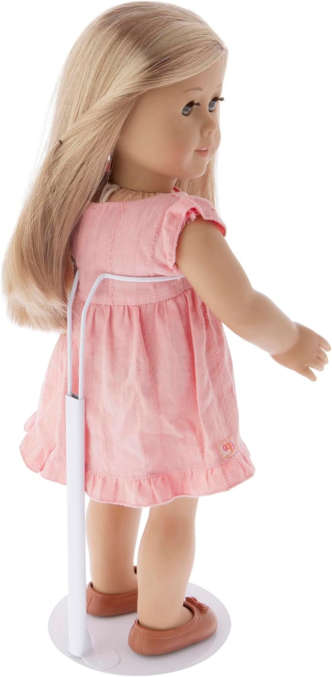 Plymor DSP-90W White Adjustable Doll Stand, fits 15, 16, 17, 18, 19, 20, and 21 inch Dolls, Waist is 3" - 4" wide, 8" - 11" around