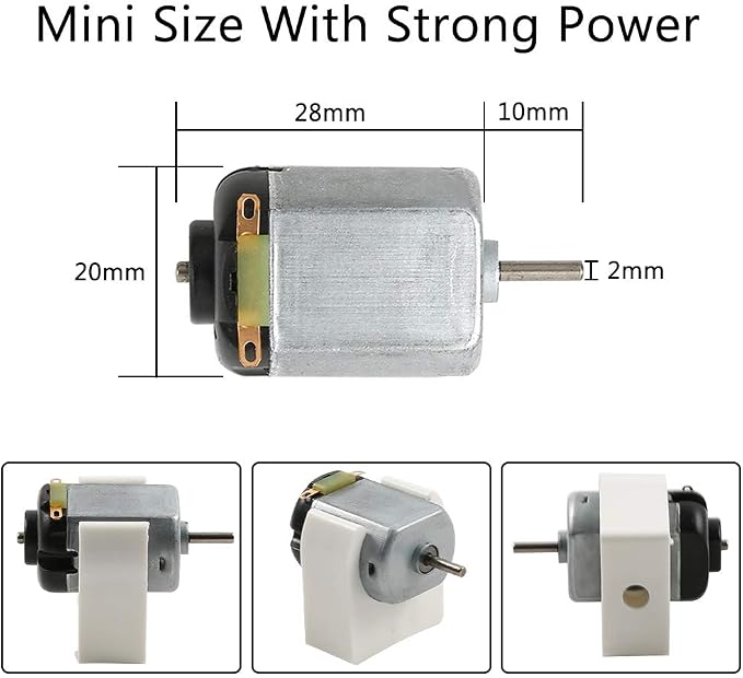 Sntieecr 6 Set DC Motors Kit, Mini Electric Motor 3V 15000RPM with 66 PCS Plastic Gears, AA Battery Holder Case, Motor Bracket, Shaft Propeller and Rocker Switch for DIY Toys Science Projects