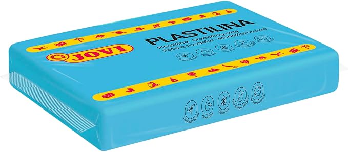 Jovi - Modeling Clay, 3 Pounds Total, 4 Non-Hardening Bars, 0.77 lb Each, Arts and Crafts Non-Toxic and Gluten Free Plasticine (Light Blue)