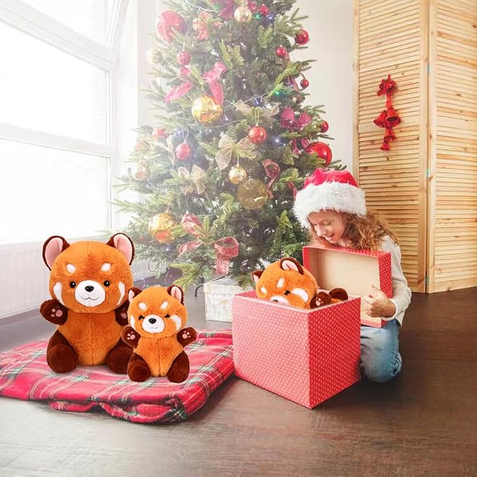 Riuhot Red Panda Stuffed Animal Cute Red Panda Plush Toy Panda Plushie Christmas Birthday Valentine's Day Gift for Girlfriend Kids Birthday 13.7" Stuffed