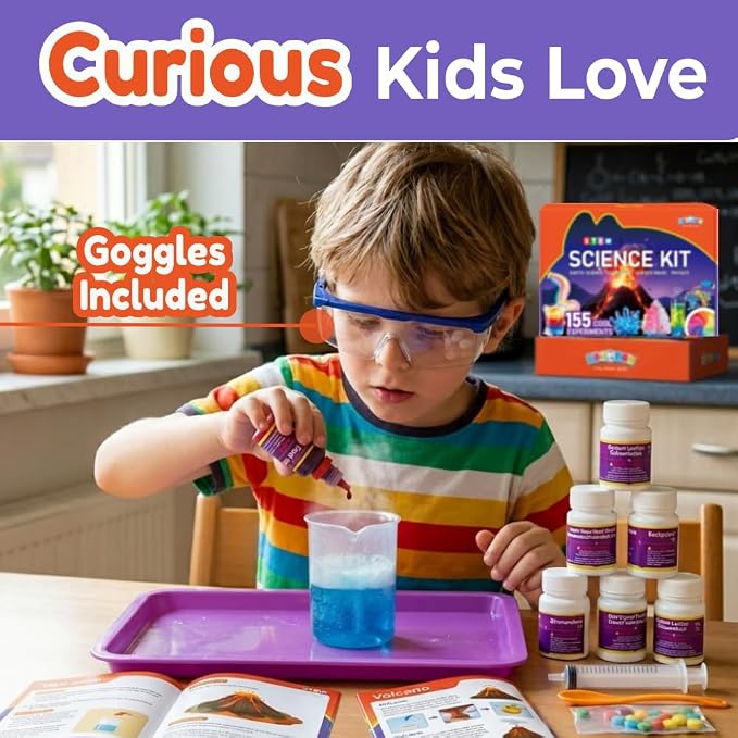 BenBen Ultimate Science Kit for Kids Ages 8-14, 155 Hands-On STEM Experiments for Family Fun & Creative Learning, Gift for Boys Girls