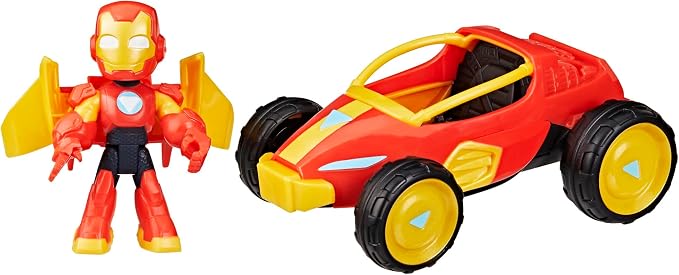 Marvel Iron Man and His Awesome Friends Iron Racer Action Figure & Toy Vehicle, 3-Inch Action Figures, Super Hero Toys for Kids, Ages 3+