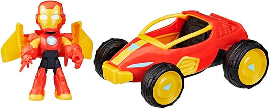 Marvel Iron Man and His Awesome Friends Iron Racer Action Figure & Toy Vehicle, 3-Inch Action Figures, Super Hero Toys for Kids, Ages 3+
