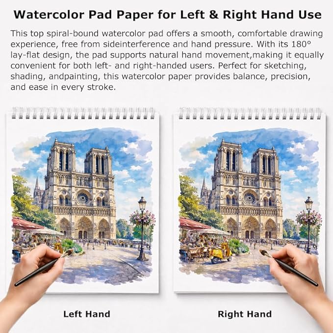 Soucolor 8" x 10" Sketch Book, 100 Sheets (68lb/100gsm) Acid-Free Drawing Paper, Spiral Bound Sketch Pad for Artist Adults Teens Kids, Art Supplies for Drawing Painting, Gift for Kids