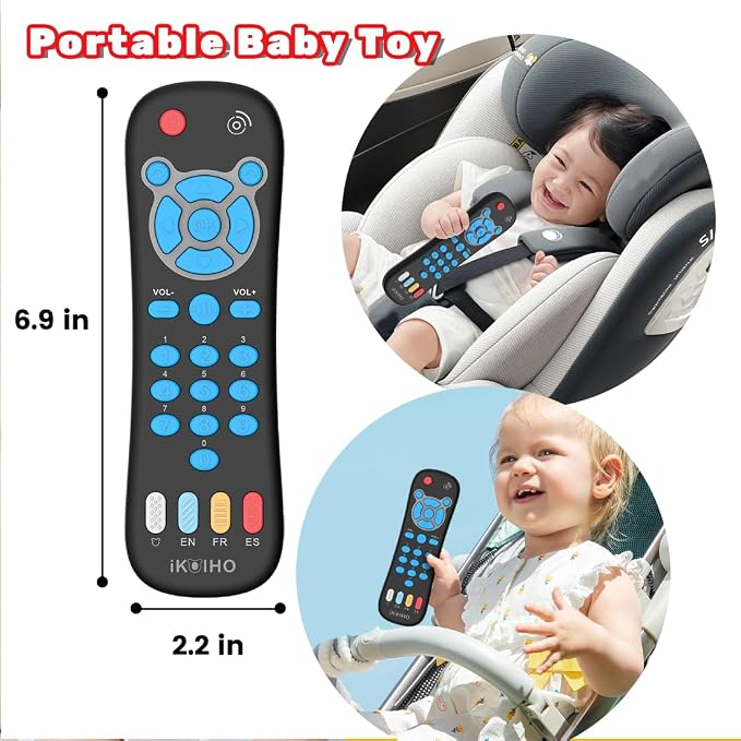 Baby Remote Control Toy for 1 Year Old Boys Girls Gifts Realistic Toddler TV Remote Toy with Music and Light Early Education Learning Toy Remote Kid Infant Baby Toys for 6 to 12 Months 12 to 18 Months