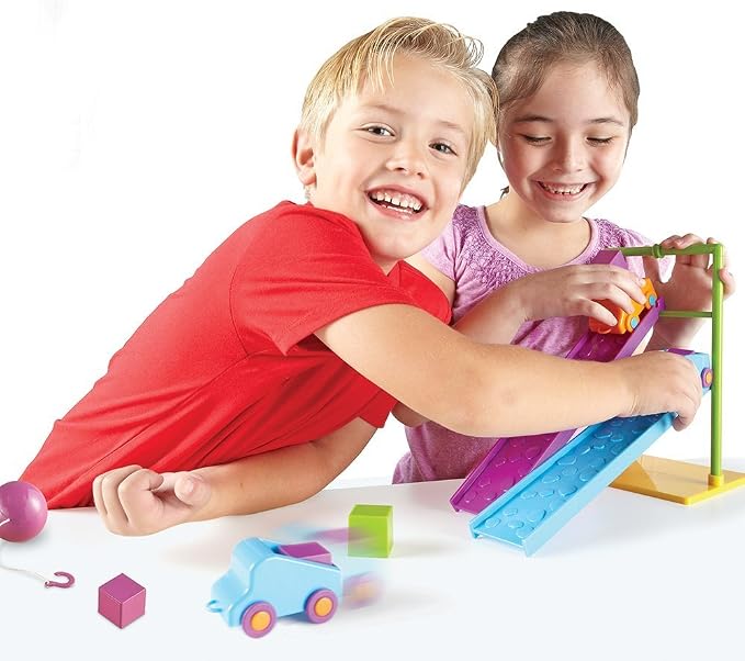 Learning Resources STEM Force and Motion Activity Set - Classroom STEM Toys for Kids, Kids Science Experiments, Science Engineering Kits, Physics Toys, Building Kits, Toy Engineering Set