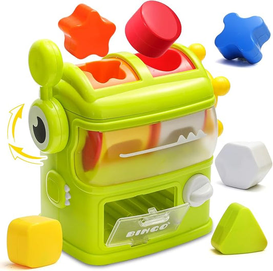 Shape Sorter Toys for Kids, Interactive Shape Sorter Toy for Toddlers, Montessori Color Matching & Sorting Interactive Learning Toys for Boys Girls 1 2 3 Years Old Birthday Gifts.