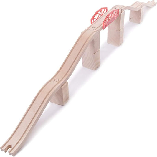 Conductor Carl Wood Train Track Bridge Expansion Pack| Compatible with Most Train Tracks| 11 Count (Pack of 1)