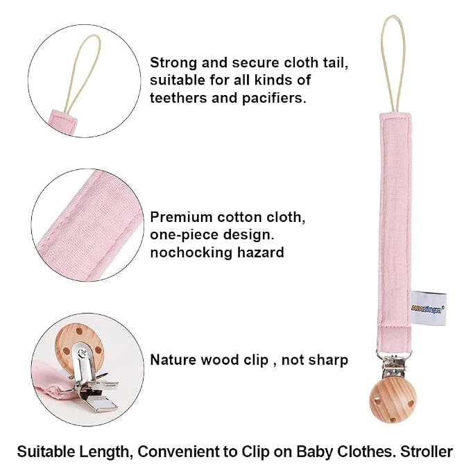 Baby Food Grade Silicone Teether Toy with Pacifier Clip Holder,Teething Pain Relief Toys Gift Set for 3 Months+ Boys and Girls,Freezer Safe,BPA Free (Pink Flamingo)