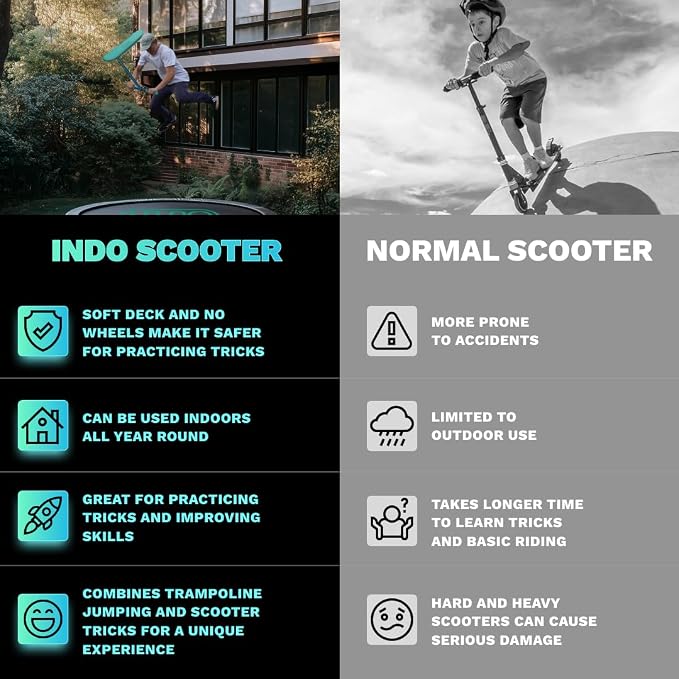 in Do the Trick - Trick Scooter for Teenagers & Adults - 6-15 Years - Trampoline Scooter Ideal for Trampoline Stunt Exercises, Professionals & Beginners - Indoor & Outdoor Freestyle