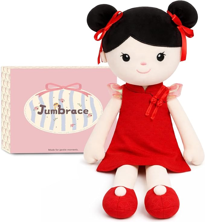 Soft Baby Doll Toys,16inch Baby Rag Doll for Girls Birthday Gifts Cuddly Plush Toys for Toddler Kids (Cheongsam Girl)