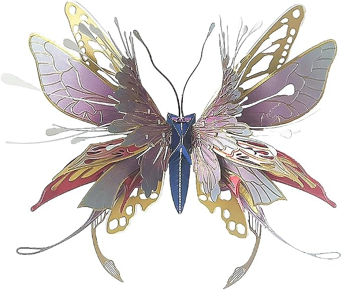 3D Metal Puzzles for Adults,Butterfly Model Building Kits,Cute Insect Design,Brain Teaser Puzzle,DIY Mechanical Assembly Kit Creative Ornament Suitable for Home Decor Art Craft (Gold)