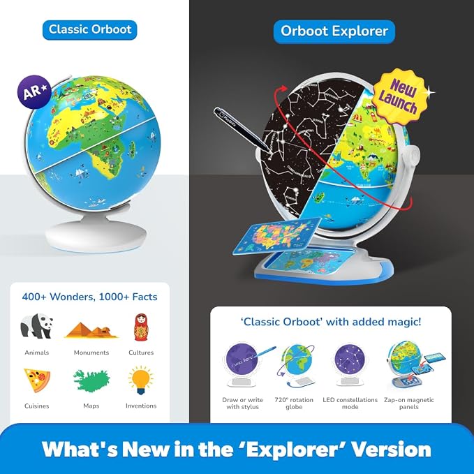 PlayShifu Orboot Earth Explorer – Interactive AR Globe for Kids Ages 4+ | 400+ Wonders, 1000+ Facts | Constellation Mode, Games & Magic Stylus | Educational STEM Toy for Future Scientists