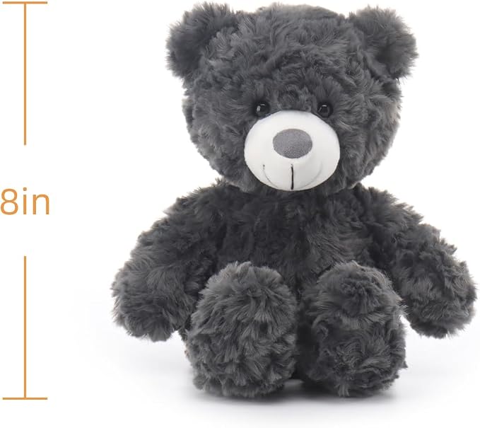 Apricot Lamb Ash Gray Flower Bear Stuffed Animals for Kids, Soft Cute Plush Toys for Baby Girl and Boy, 8 Inches
