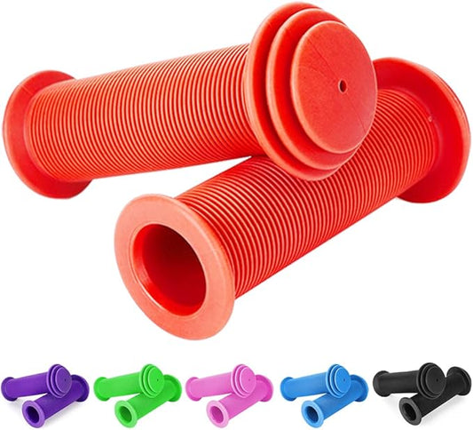 Kids Bike Grips - 105mm Bicycle Handlebar Grips With Mushroom Pattern for Bikes, Balance Bikes, and Kick Scooters