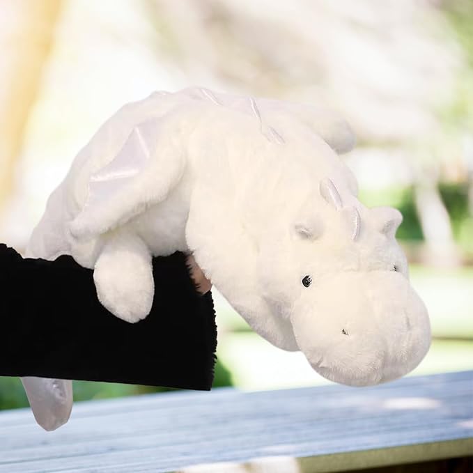 Pterosaur Stuffed Animal with Wings - Cute Soft Dinosaurs Plush Toys Little Flying Dragon Plushies Pillow Doll Christmas Birthday Gifts for Kids Boys Girls (White,27.55inch/70cm)