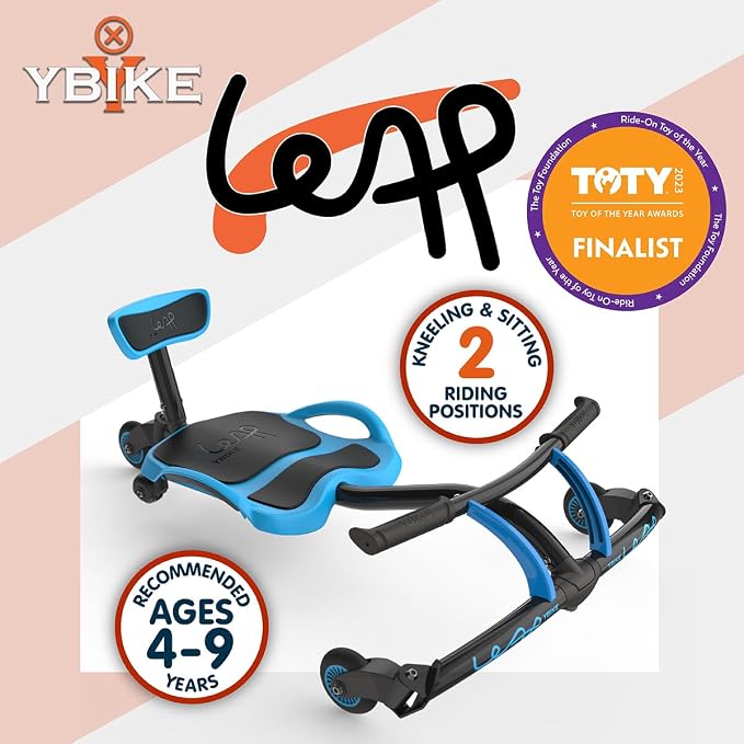 YBIKE Leap Self Propelled Ride On Drifting Racer Riding Toy for Boys and Girls Ages 4 – 9 - Blue