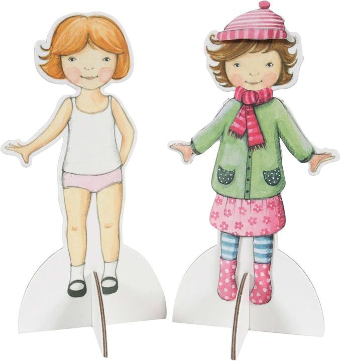 Tiger Tribe: Paper Dolls Kit - Vintage - Design & Dress 2 Paper Dolls, Includes Clothes You Color in, Colored Clothes, Stickers & Colored Pencils