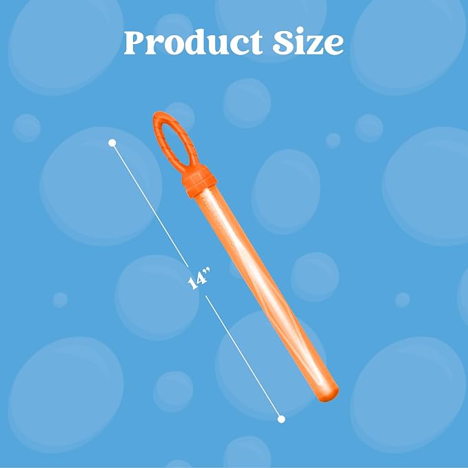 JOYIN 24 Pack 14’’ Big Bubble Wands Bulk Leaf Blower Bubble (2 Dozen) for Summer Toy, Outdoor/Indoor Activity Use, Easter, Party Favors Supplies for Kids