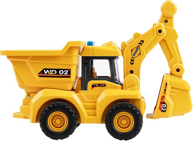 11" Dump Truck Toy, 1: 18 Scale, Inertia-Powered Dump Truck, with Realistic Lights, Rumbling Action, Anti-Slip Tires, Sturdy Plastic – Indoor & Outdoor Sandbox Vehicle for Kids Ages 3+ - Easter Gifts