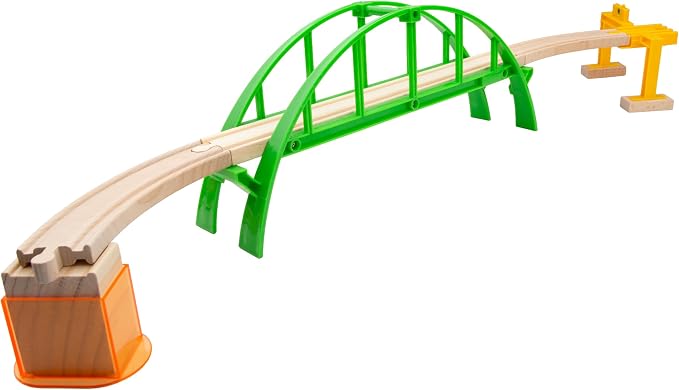 110 Pieces Wooden Train Tracks Expansion Pack with Bridges, Tunnel, Ascending Tracks, Accessories, Elevated Tracks, Toddler Boys Kids 3-8 Montessori STEM Gift Compatible Thomas, Brio Wooden Railways