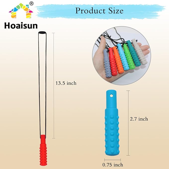 Chew Necklaces for Sensory Boys and Girls, Silicone Chew Toys for Kids with Autism, ADHD, SPD, Teething or Special Needs, Chewy Necklace for Adults Reducing Anxiety Fidgeting 7 Pack