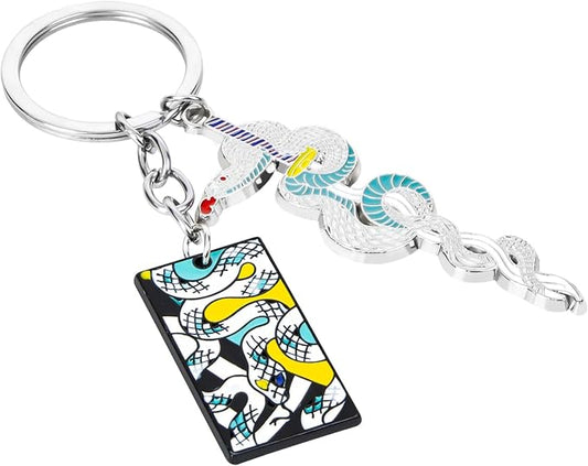 Demon Slayer Keychain, Anime Keychain with Sword & Charm Plate, Demon Slayer Merch & Gifts