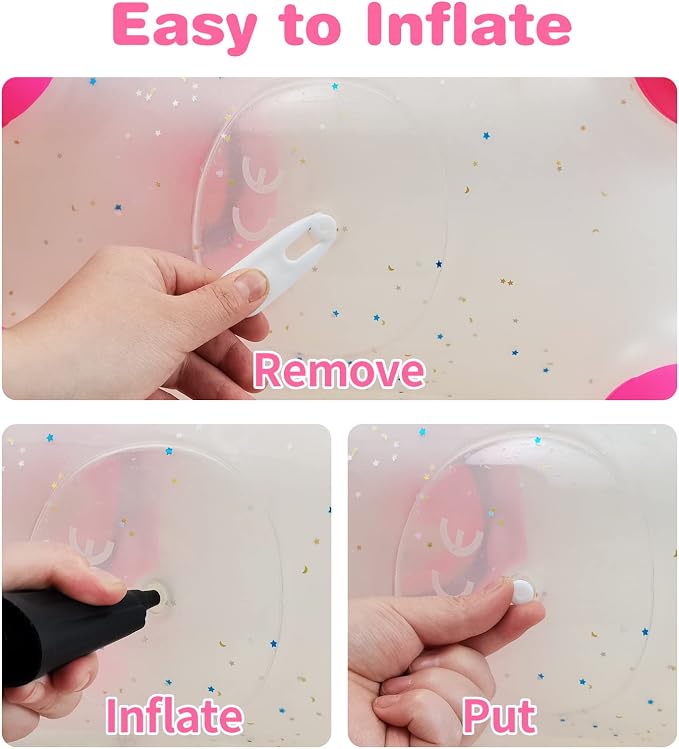 HotMax Unicorn Bouncy Horse Toys for 2 Year Old Girl, Toddlers Bouncing Animals, Ride on Rubber Jumping Toys for Baby Girl or Boy 1st Birthday Gift for 2 3 4 Year Old (Pink Transparent Unicorn)