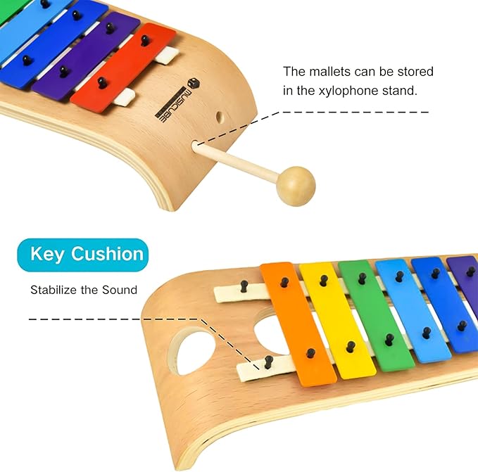 Xylophone for Kids Wood Xylophone with Mallets Orff Music Instrument for Educational& Preschool Learning Baby Percussion Kit with Professional Tuning for Toddlers Gift Choice for Children age