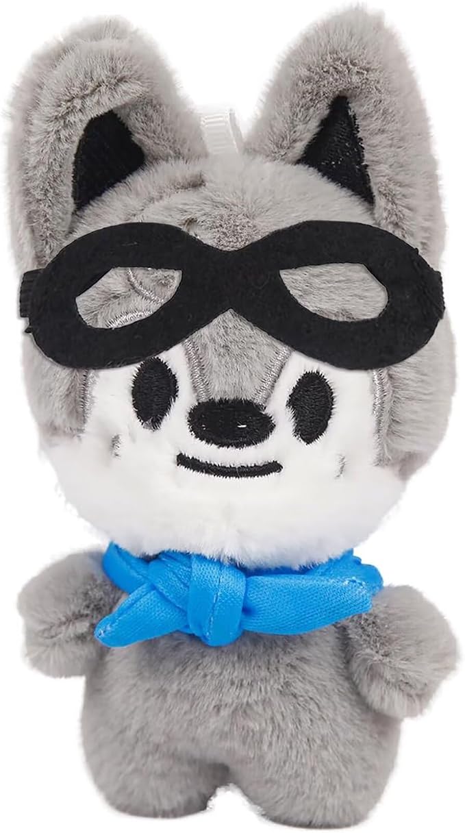 JUNG KOOK SKZ Plushies Skzoo 3RD Stuffed Animal Toy Skz Merch Fans Meeting Dolls with Sunglasses Removable for Fans (Wolf Chan)