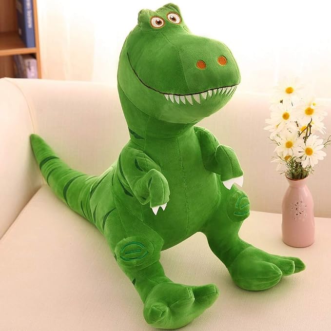 Stuffed Dinosaur Animal Plush Toy 14 Inches Green T-Rex Tyrannosaurus Animal Stuffed Plushies Super Soft Cute Cuddly Pillow Cushion Rex Stuff Dolls Gifts for Children Kids Boys Girls, 14Inches