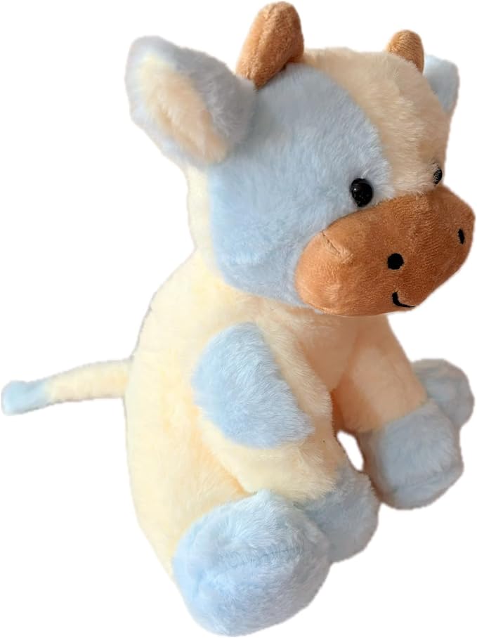 BSVOME 9 inches Cow Stuffed Animal Soft Plush Cute Cow Doll for Boys Girls (Blue Cow)