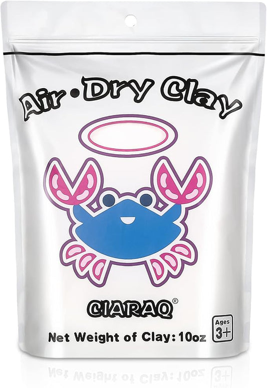 CiaraQ Air Dry Clay Kit – White Modeling Clay for Crafting & DIY Projects, Creative Gift for Easter, Halloween, and Christmas. 10 oz/Bag