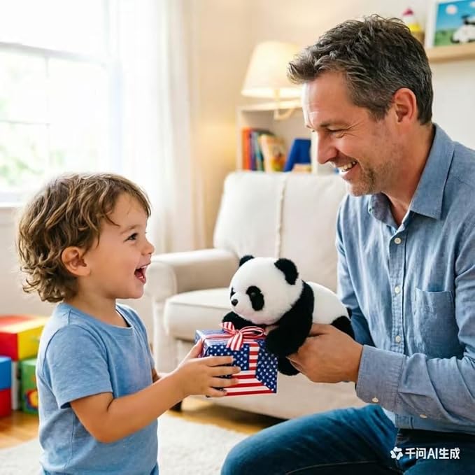 Panda Stuffed Animal, 10" Panda Plush Toy Stress Relief Plush Toy Birthday Christmas Valentine's Day Gift for Kids Adults