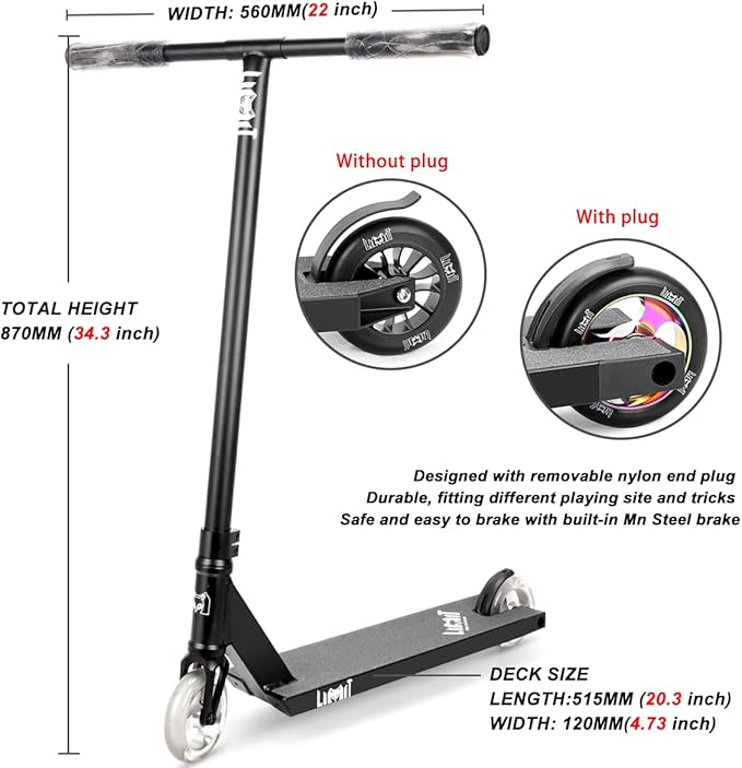 LMT69 Professional Scooter-Trick Scooter-Intermediate Beginner Stunt Scooter Suitable - Children, Teenagers Adults 8 Years Old Above